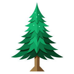 Spruce Tree Vector Illustration – Cartoon, Clipart & Line Art Design on White Background, Spruce tree vector clipart in cartoon, line art, and illustration style on a white background.
