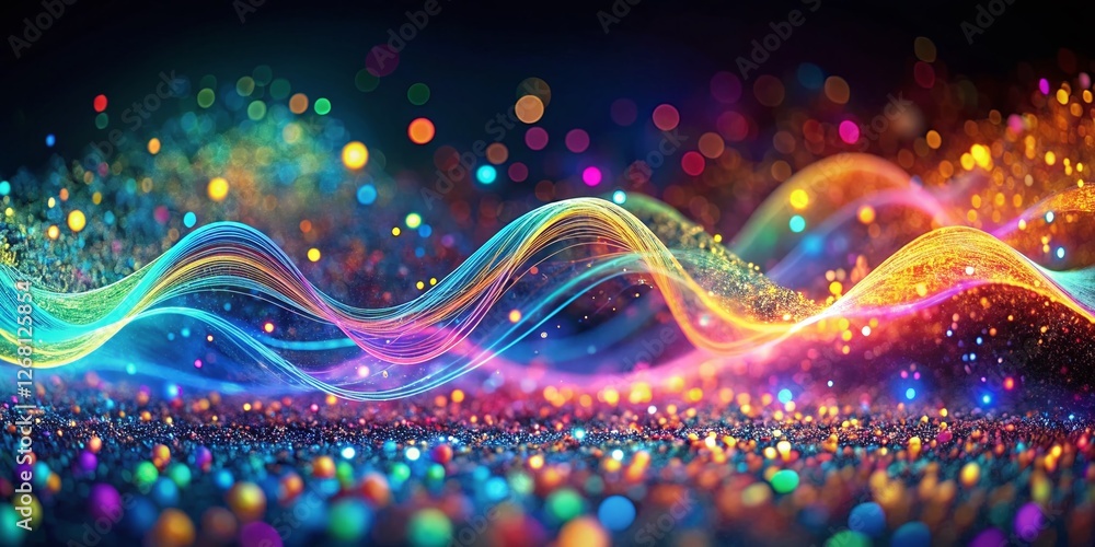 Poster abstract particle wave: futuristic big data visualization with bokeh