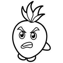 Radish Vegetable Vector Illustration – Cartoon, Clipart & Line Art Design on White Background,  Radish vegetable vector clipart in cartoon, line art, and illustration style on a white background.