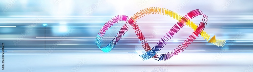 Poster colorful abstract design with dynamic lines and shapes in a modern infographic style