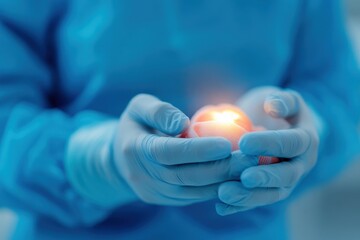 Surgical Team Holding Sterile Gauze With Care