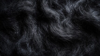 Naklejka premium Soft Black Mohair Wool Texture Background with Smooth and Fluffy Fabric for Textile Design and Illustrations 