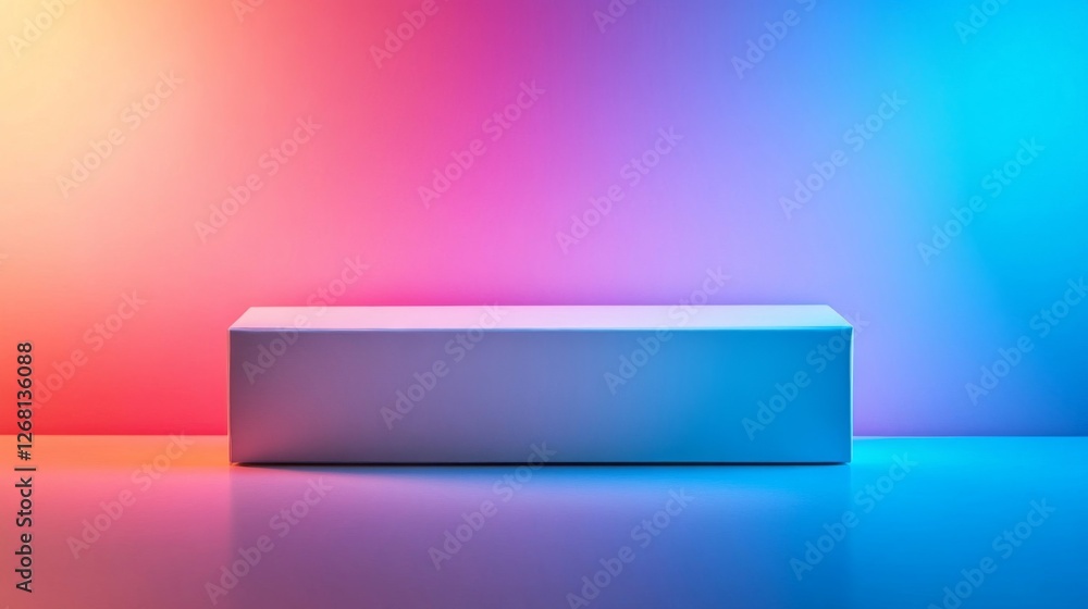 Poster abstract gradient background with white block for product display