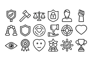 business ethics and core values editable stroke out