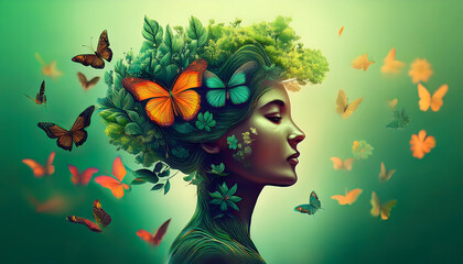 young human mind with spiritual development