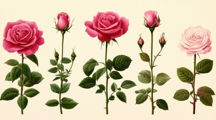 A beautiful collection of pink roses in various stages of bloom showcasing nature's beauty.