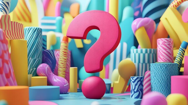Surreal Candy Land with Giant Question Mark / 巨大なクエスチョンマークのある超現実的なお菓子の国