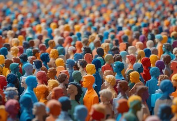 Obraz premium a paper cut of of a crowd of diverse people