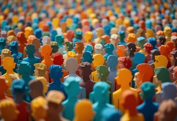 a paper cut of of a crowd of diverse people