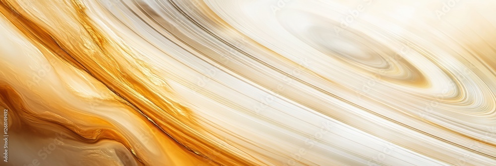 Poster Abstract swirl of golden and white colors creating a vibrant cosmic atmosphere within a dynamic background. Generative AI