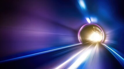 Abstract depiction of a bright tunnel with dynamic light effects.