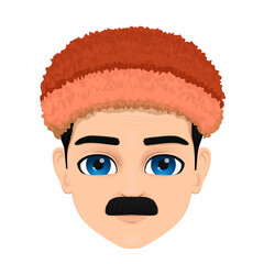 face of mature aged man wearing beret