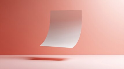 Floating White Sticky Note on Red Background with Gentle Lighting and Subtle Shadow
