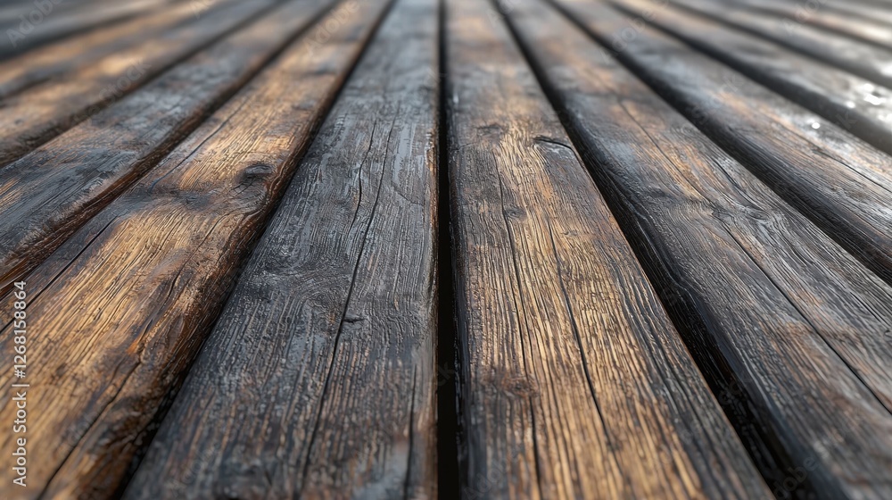 Poster close-up view of wooden planks arranged in a parallel pattern.
