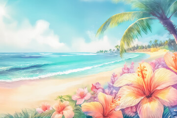 Blue Ocean of a Tropical Resort Paradise