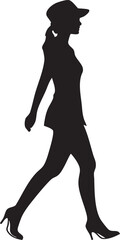 illustration silhouette of walking woman	