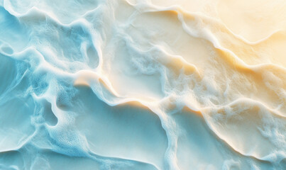 Obraz premium Serene sky blue background with a nature-inspired flat lay design offering clean modern aesthetic appeal