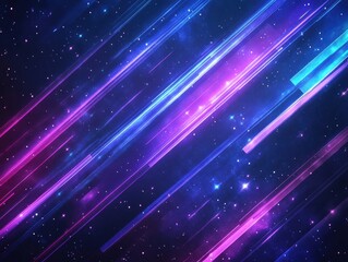 Colorful light streaks create a dynamic cosmic atmosphere in outer space