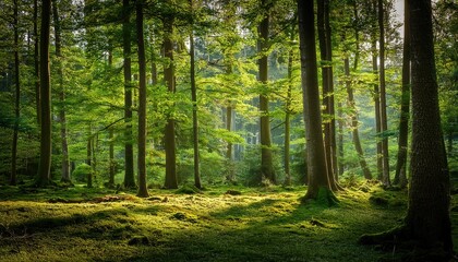 Obraz premium Natural Green Forest Background for Outdoor Nature Photography Shoots