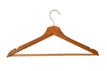 wooden coat rack isolated on white