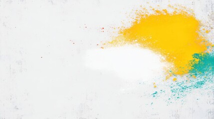 Fototapeta premium Abstract splashes of color on a textured white background.