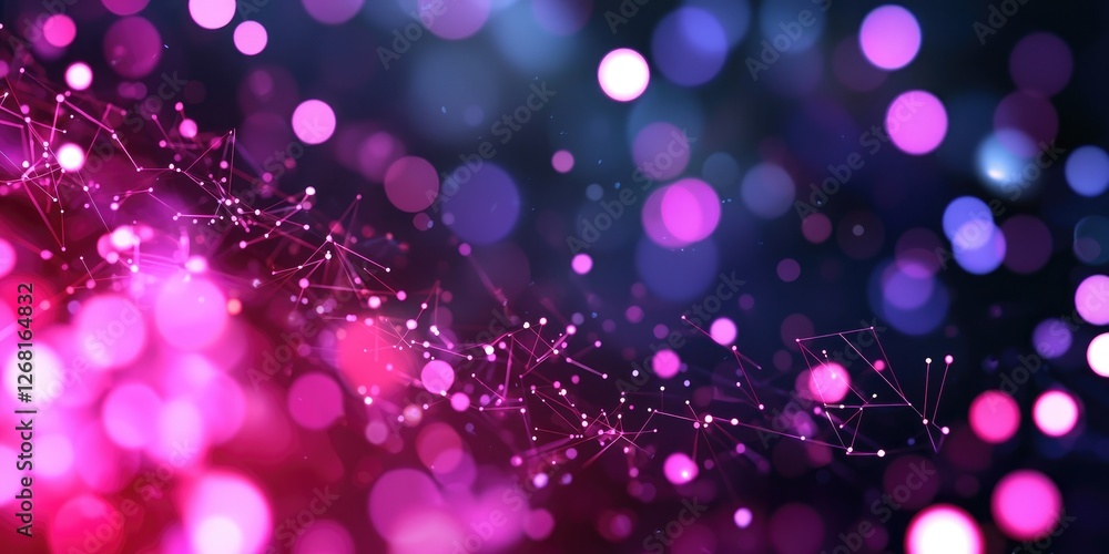 Poster abstract dot-and-line network connections used as science or technology backgrounds.