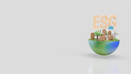 The World and esg for eco concept 3d Rendering.
