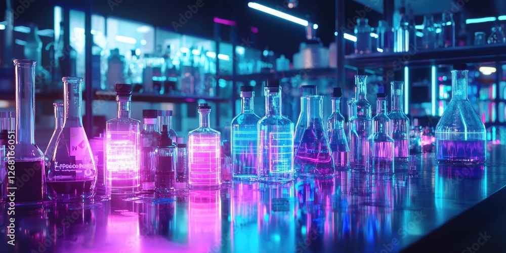 Aufkleber a conceptual image of ai, featuring neon-lit circuits, holographic data streams, and cyberpunk desig