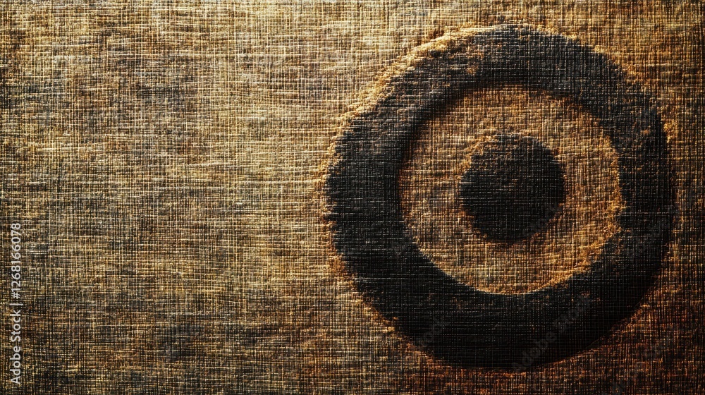 Poster textured target with circular concentric design on a canvas
