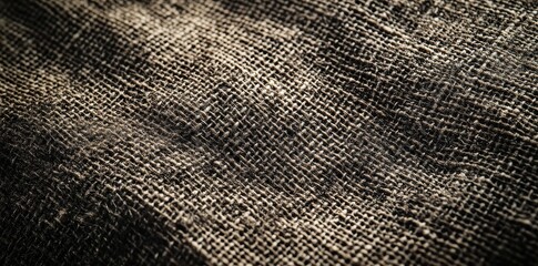 Fototapeta premium Rough textured burlap material is illuminated by a warm light