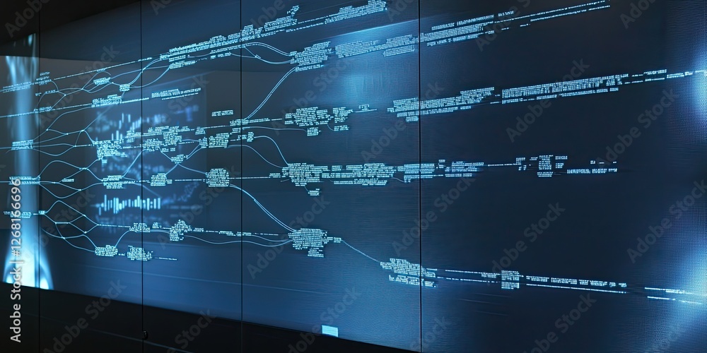 Poster a phylogenetic tree on a digital screen, tracing the evolutionary lineage of various species.
