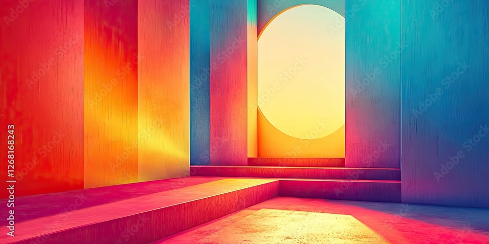 Poster an abstract image featuring gradient backgrounds that focus on smooth and seamless transitions of co