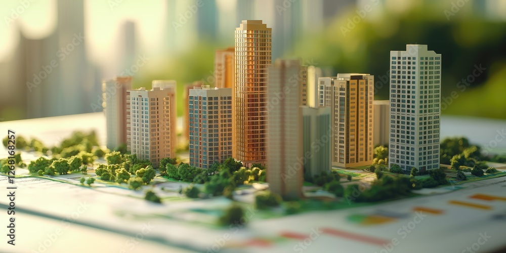 Poster investor discussing real estate investment strategies with charts and property visuals, presented in