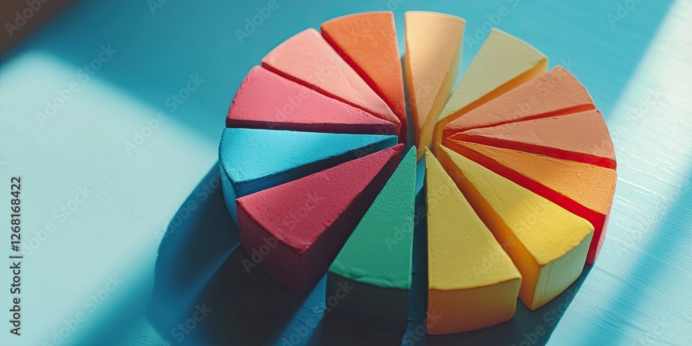 Aufkleber Pie chart illustrating business expense distribution, featuring clean slices and vivid colors in a finance infographic.