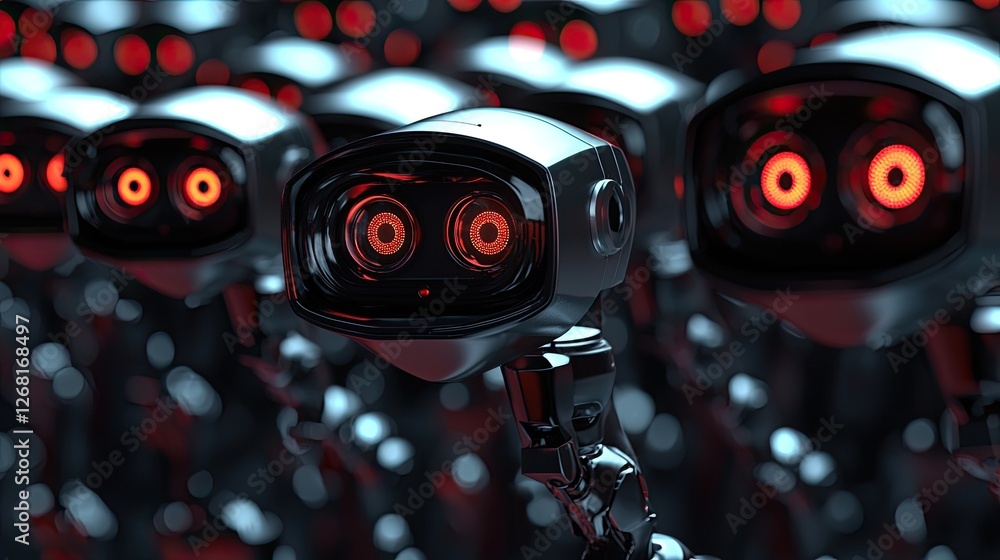 Fototapete Detailed image of an AI-driven threat detection system scanning for vulnerabilities with visual data analysis tools.