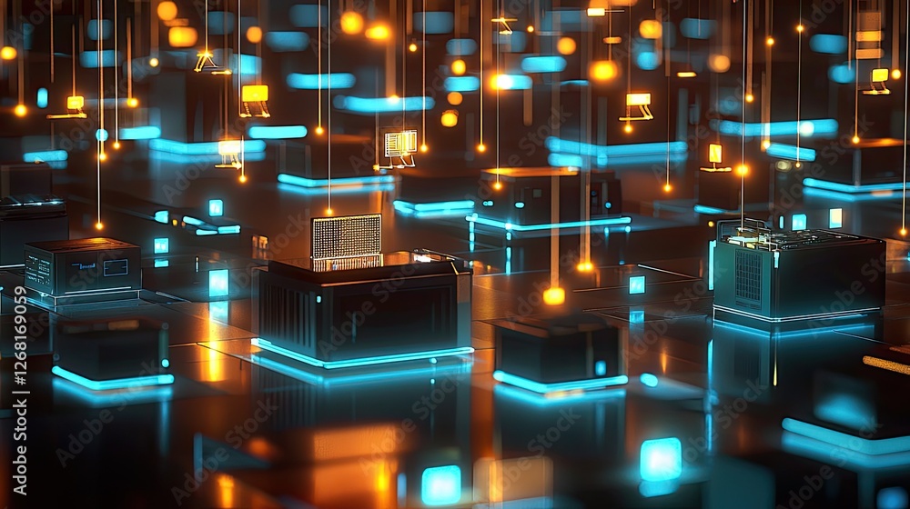 Aufkleber High-resolution shot of a wireless networking environment with devices seamlessly interconnected.
