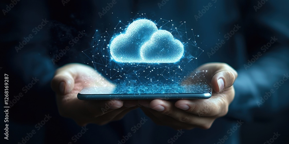Poster business setting where mobile apps and cloud services improve collaboration and efficiency among tea
