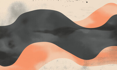 Obraz premium Elegant charcoal gray and peach abstract backdrop providing space for modern design and artistic projects