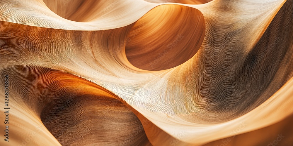 Aufkleber a detailed shot of abstract organic forms, with smooth curves and natural textures blending into a h