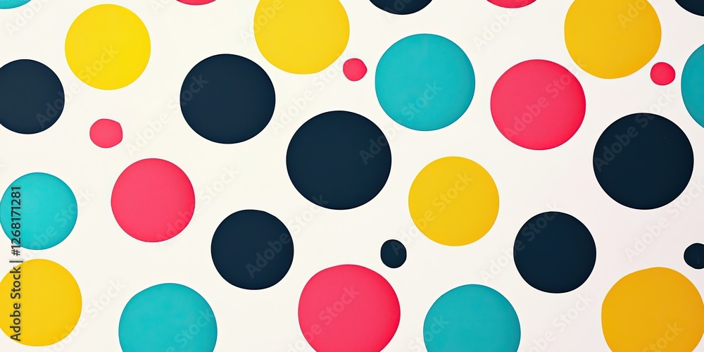 Aufkleber polka dot patterns featuring bold contrasting colors and crisp edges, ideal for playful retro design