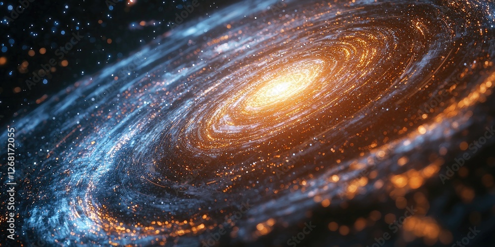 Aufkleber a futuristic astronomy software screen with layered visualizations, real-time galaxy exploration, an