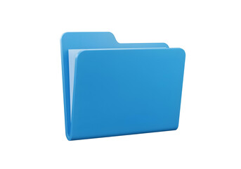 A 3D blue blank icon folder, computer file, isolated on a white background, studio lighting, high resolution, clean render create with ai
