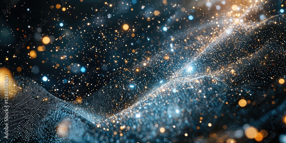 Leinwandbilder the fusion of a galaxy and technology, where stars form circuits and cosmic dust creates digital pat
