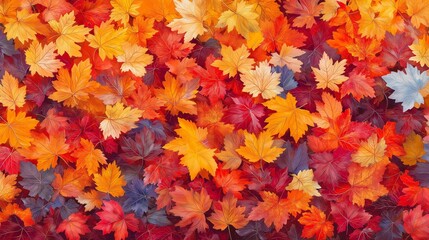 Autumn leaves falling nature scene close-up photography colorful environment top-down view seasonal concept
