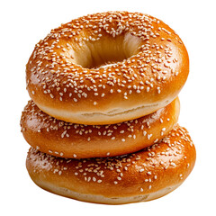 Stacked Bagels with Sesame Seeds - Ideal for Bakery Promotions and Food Blogs