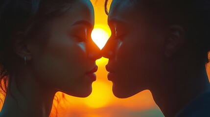 Intimate Moment of Pride and Connection During Sunset