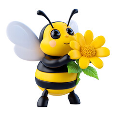 Cute Bee Sniffing a Blossom Simple Shape Icon Design - Ideal for Nature Blogs and Spring Advertisements
