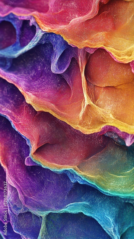 Poster Abstract colorful layers create a textured organic and flowing form