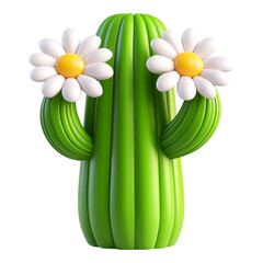 Cute Cactus with Flowers - Ideal for Botanical Websites and Nature Blogs