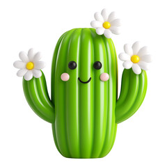 Cute Cactus with Flower - Ideal for Gardening Blogs and Succulent Lovers